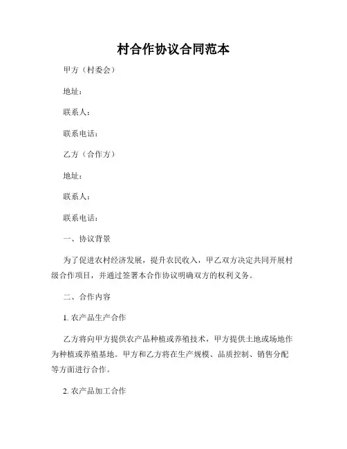村合作协议合同范本