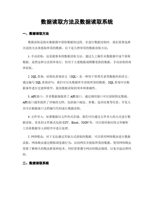 数据读取方法及数据读取系统