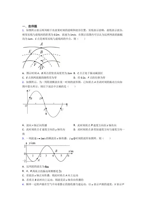 高中物理选修一第三章《机械波》测试(包含答案解析)