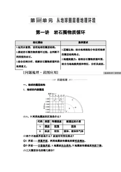 高考地理江苏专用一轮专题复习第1部分第2单元第1讲岩石圈物质循环学案