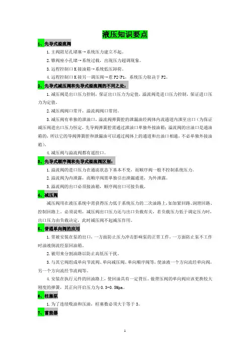 液压知识要点