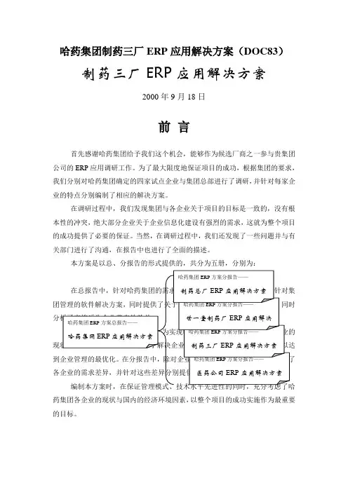 哈药集团制药三厂ERP应用解决方案(DOC83)