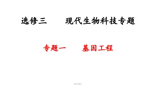 生物选修3基因工程知识点归纳