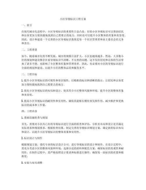 小区导视标识工程方案