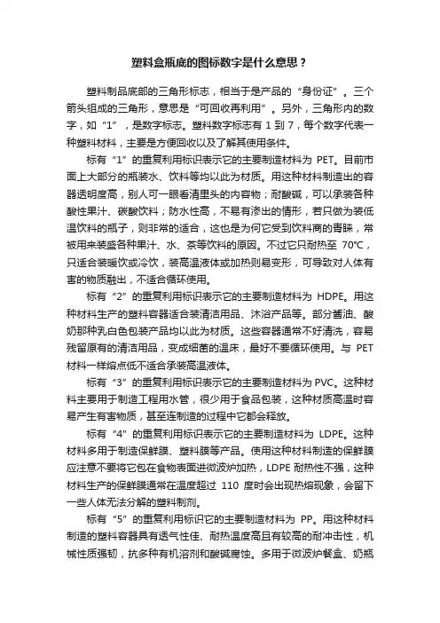 塑料盒瓶底的图标数字是什么意思？