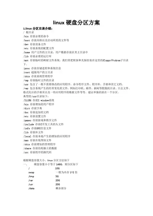 linux硬盘分区方案