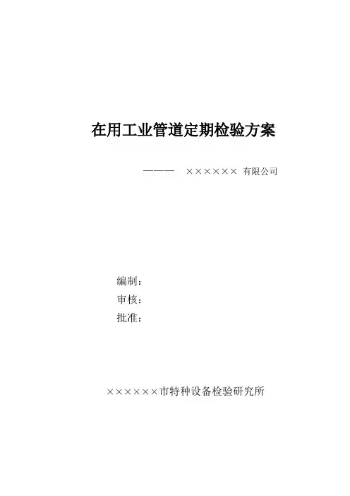 ××××××工业管道定期检验方案