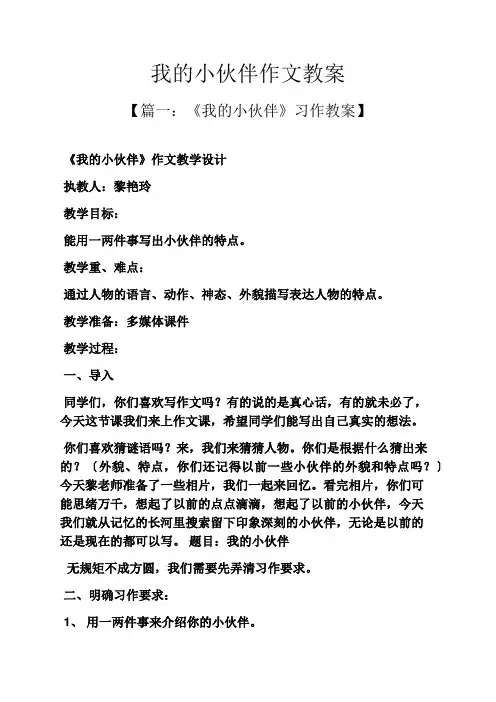 我的小伙伴作文教案