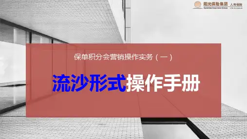 保单积分会之流沙模式操作手册