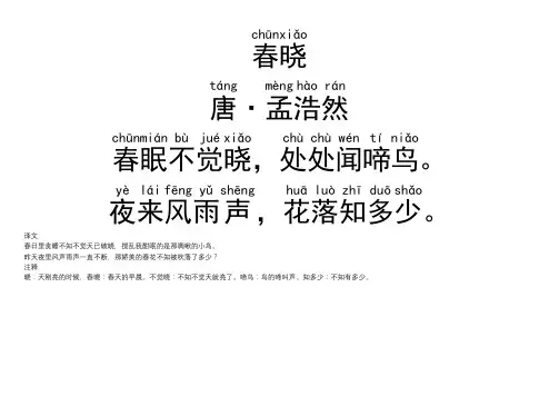 古诗十首带拼音和注释