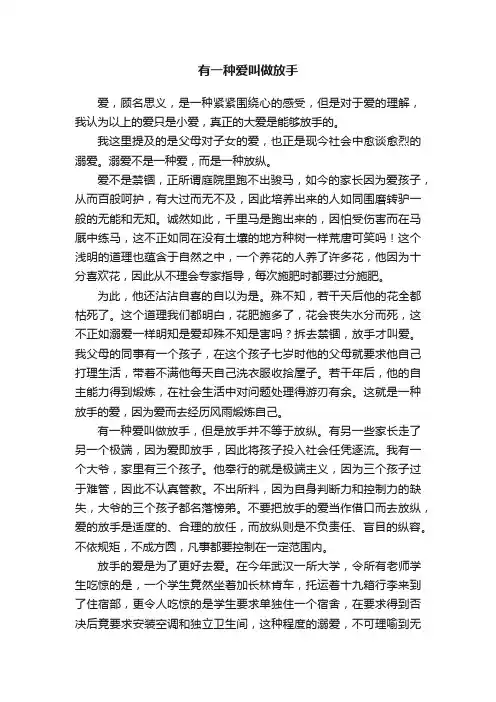 有一种爱叫做放手