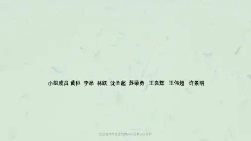 比亚迪汽车企业战略swot分析pest分析课件