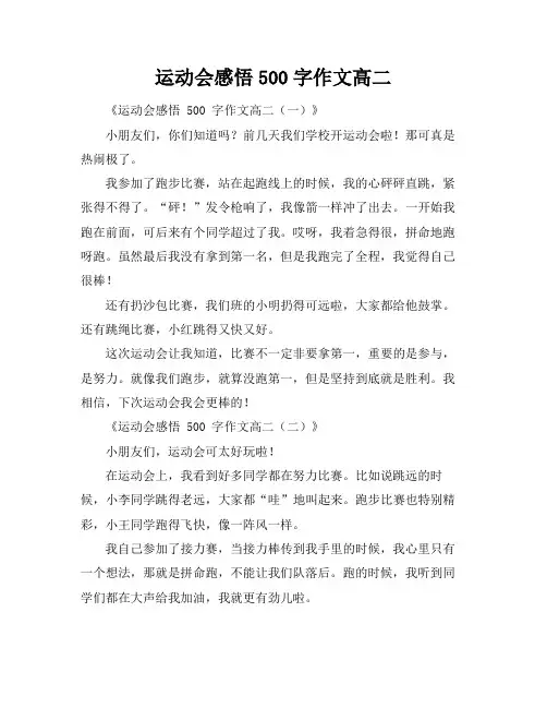 运动会感悟500字作文高二