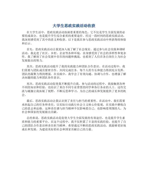 大学生思政实践活动收获