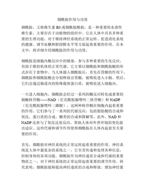 烟酰胺作用与功效