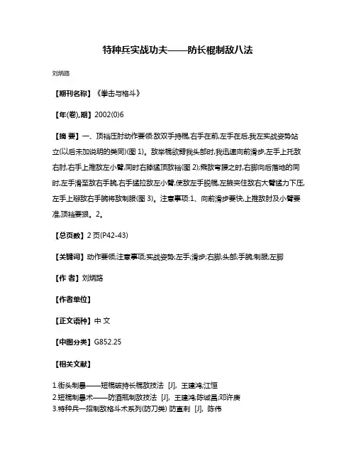 特种兵实战功夫——防长棍制敌八法