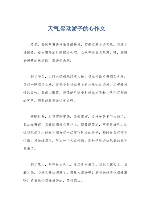 天气,牵动游子的心作文