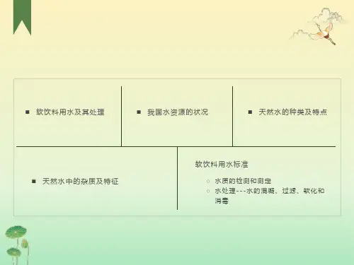 软饮料用水及水处理