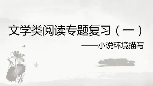 2018年高考语文一轮复习小说环境描写课件(共21张PPT)