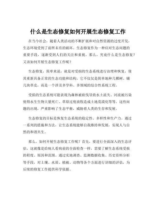 什么是生态修复如何开展生态修复工作