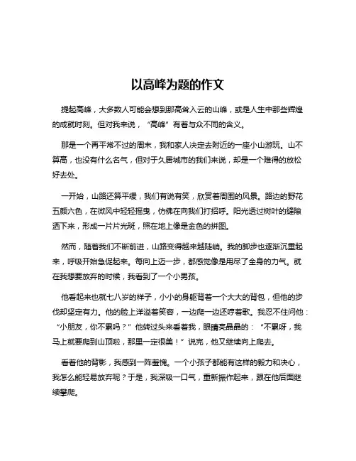 以高峰为题的作文
