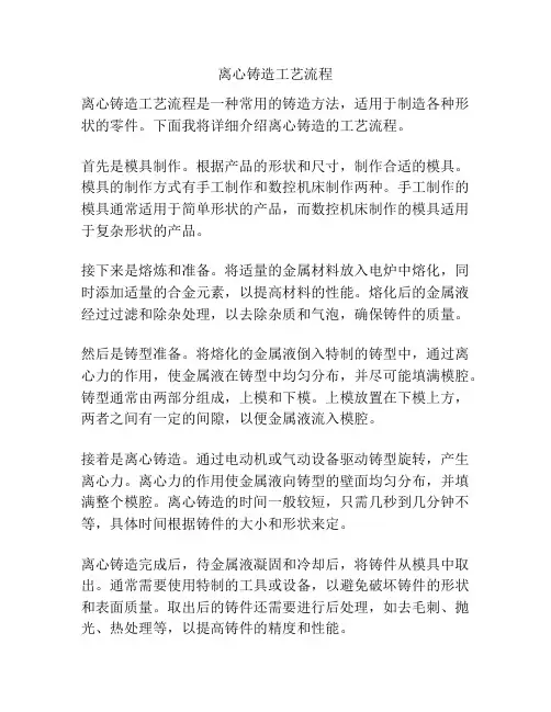 离心铸造工艺流程