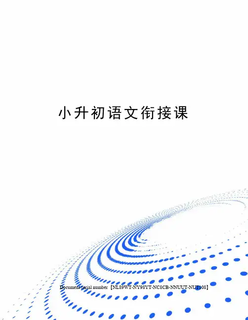 小升初语文衔接课完整版