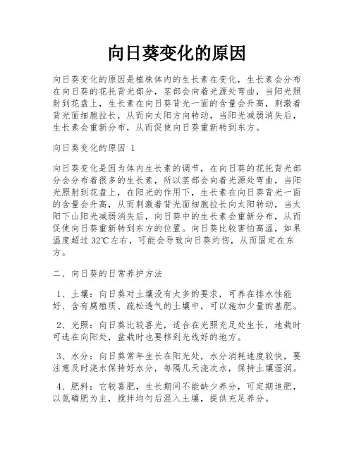 向日葵变化的原因