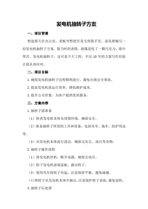 发电机抽转子方案