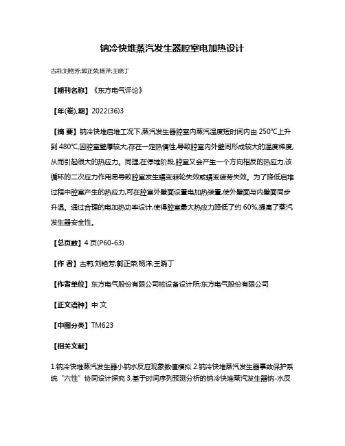 钠冷快堆蒸汽发生器腔室电加热设计