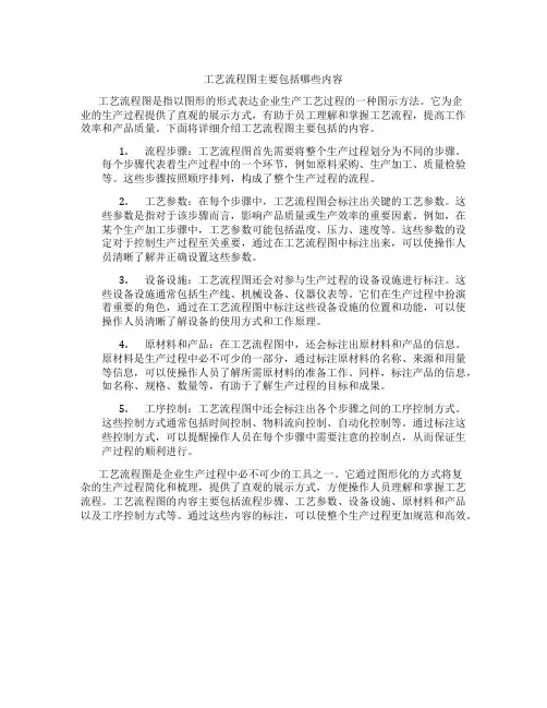 工艺流程图主要包括哪些内容