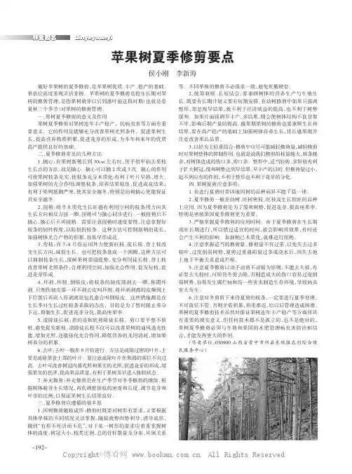 苹果树夏季修剪要点