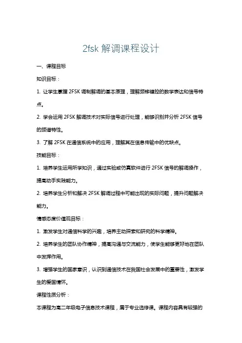 2fsk解调课程设计