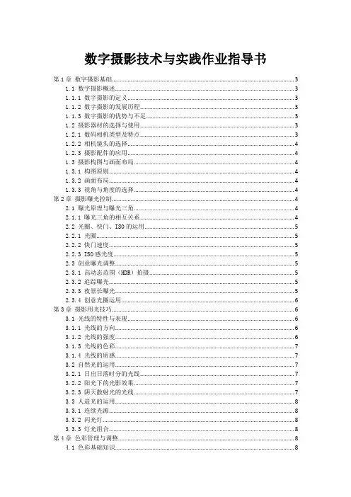 数字摄影技术与实践作业指导书