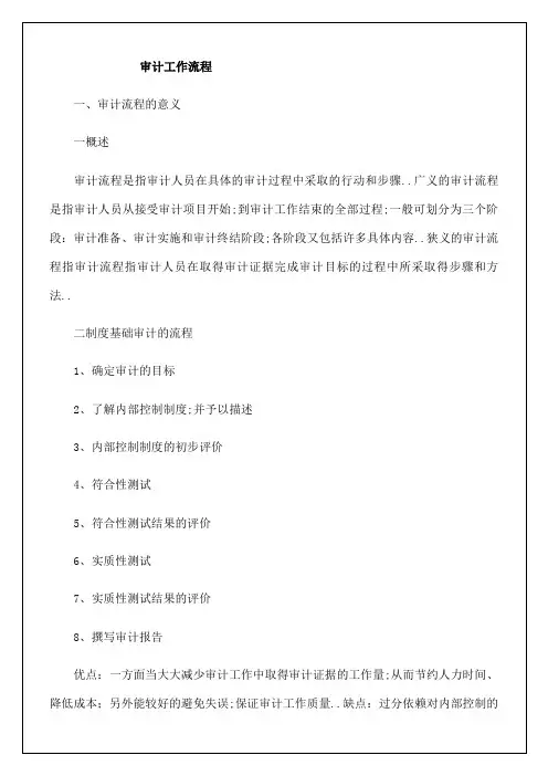 公司质量管理体系审计工作流程