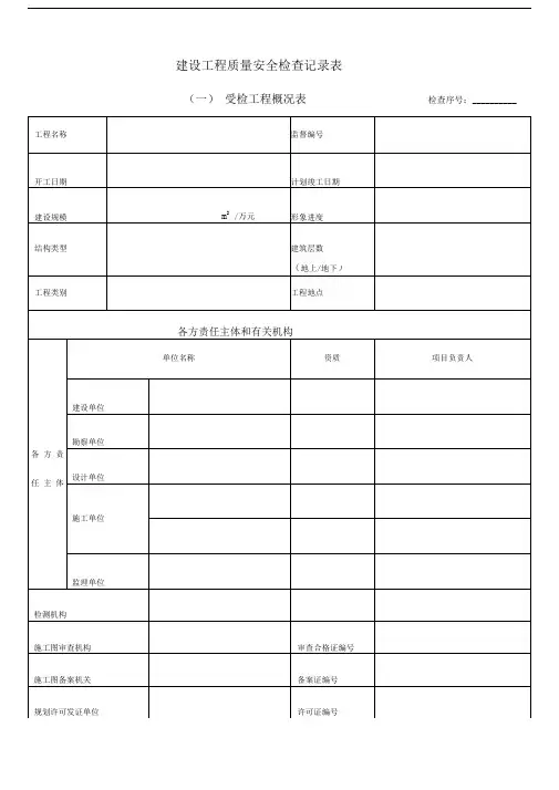 2015建设工程质量安全检查记录表