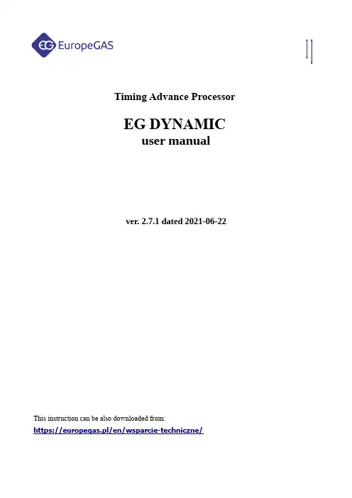 Timing Advance Processor EG DYNAMIC用户手册说明书