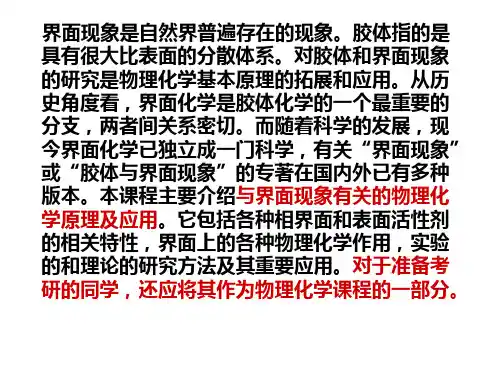物理化学第10章界面现象ppt课件