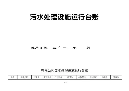 废水处理设施运行台账