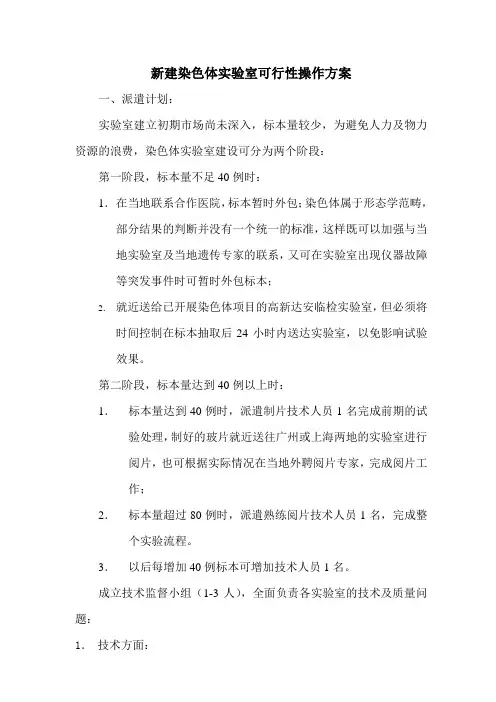 染色体实验室可行性操作方案