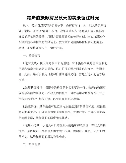 霜降的摄影捕捉秋天的美景留住时光