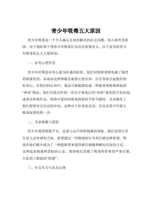 青少年吸毒五大原因
