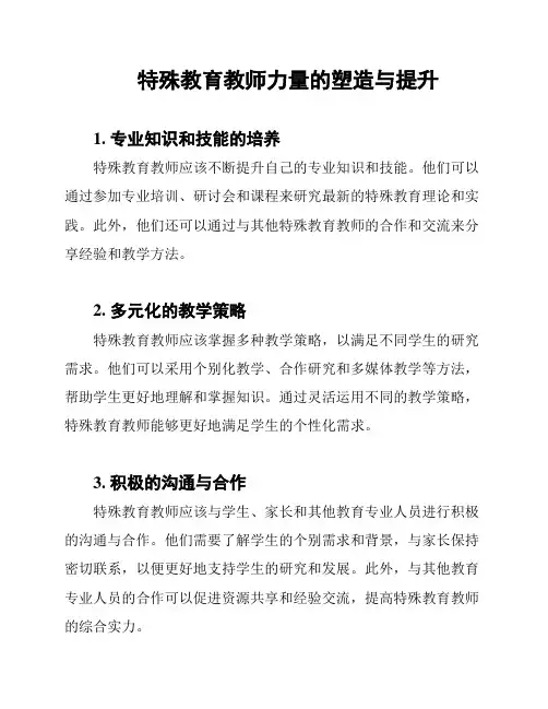 特殊教育教师力量的塑造与提升