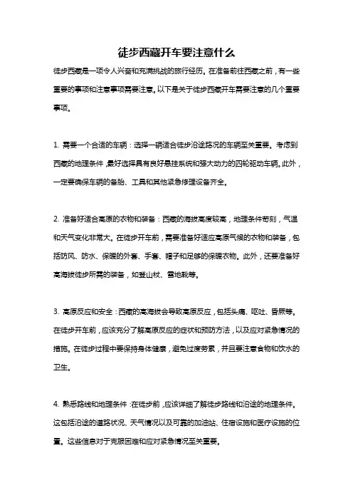 徒步西藏开车要注意什么