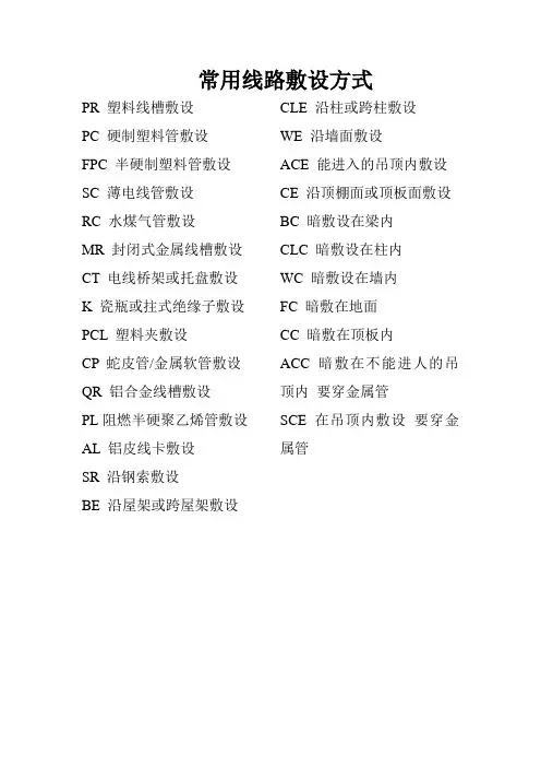 电线电缆导管敷设方式