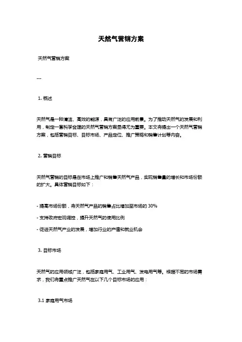 天然气营销方案