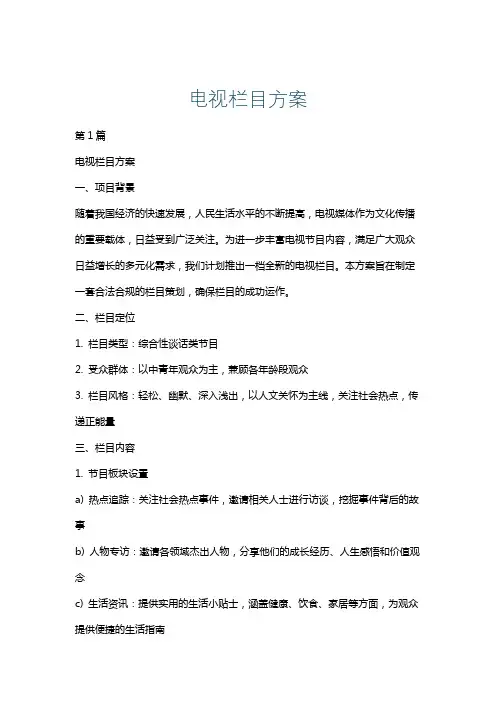 电视栏目方案
