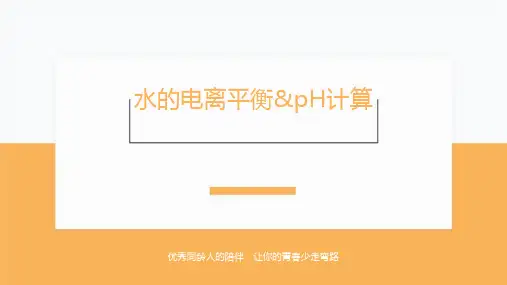 高考化学(全国通用)：水的电离平衡与pH计算(PPT讲解版)