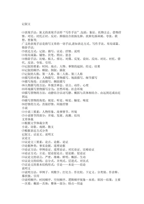 小学语文各种表现手法
