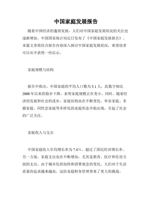 中国家庭发展报告